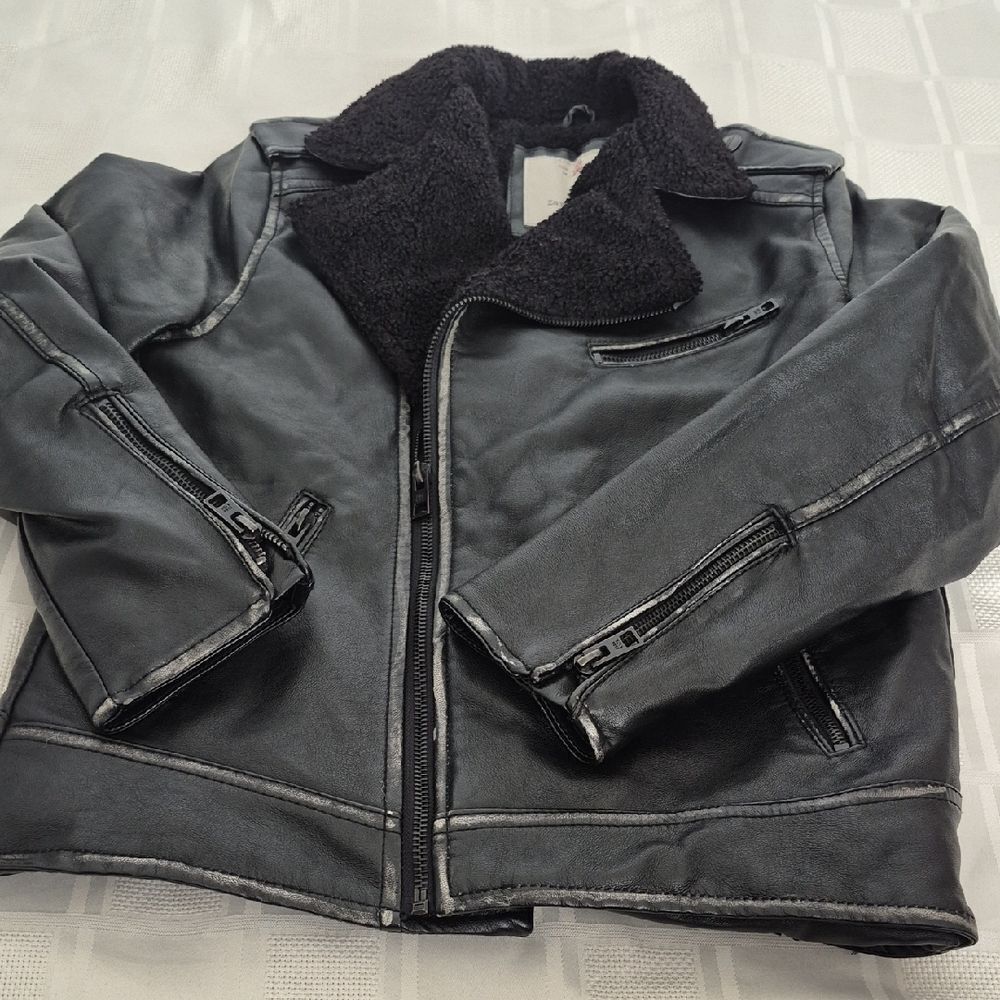 Zara Black Kids Faux Leather with Gray Hat - Picture 16 of 16